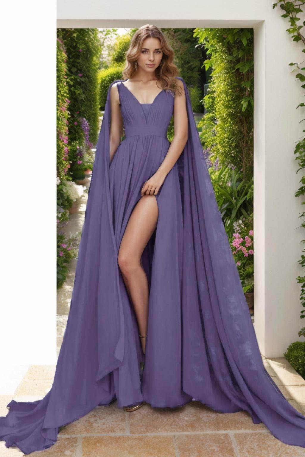 A-Line Floor Length Chiffon Prom Dress CS0454 - COCOMELODY