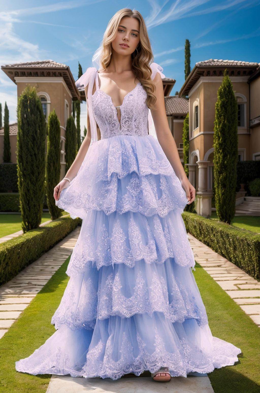 Ball Gown Sweep-Brush Train Tulle Prom Dress CS0461 - COCOMELODY