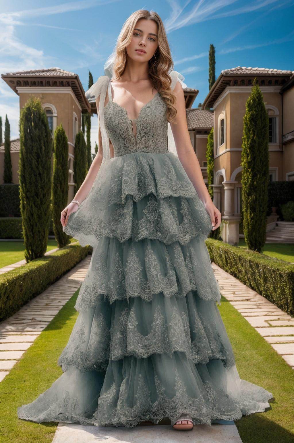 Ball Gown Sweep-Brush Train Tulle Prom Dress CS0461 - COCOMELODY