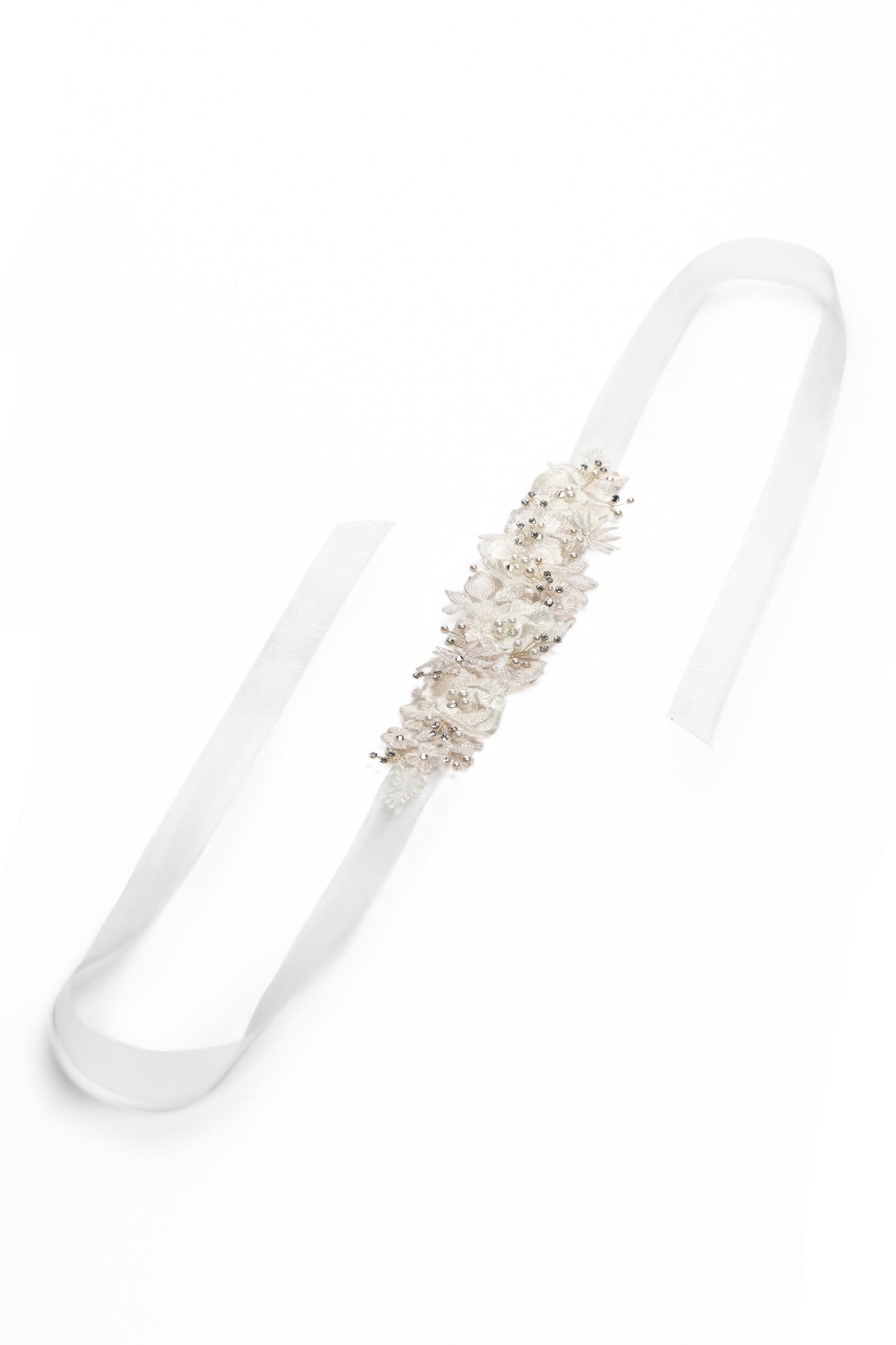 Tulle Wedding Sash With Rhinestone Imitation Pearl and Lace CC0076