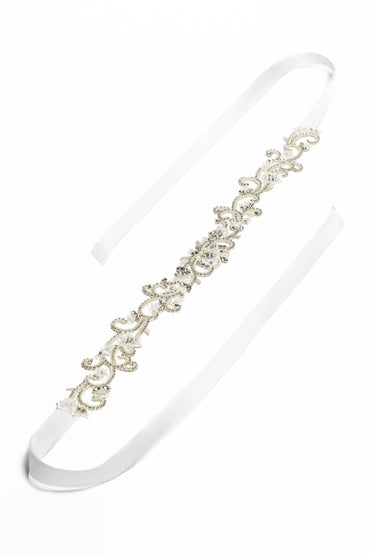 Ribbons Wedding Sash With Rhinestone and Sequins CC0074 - COCOMELODY