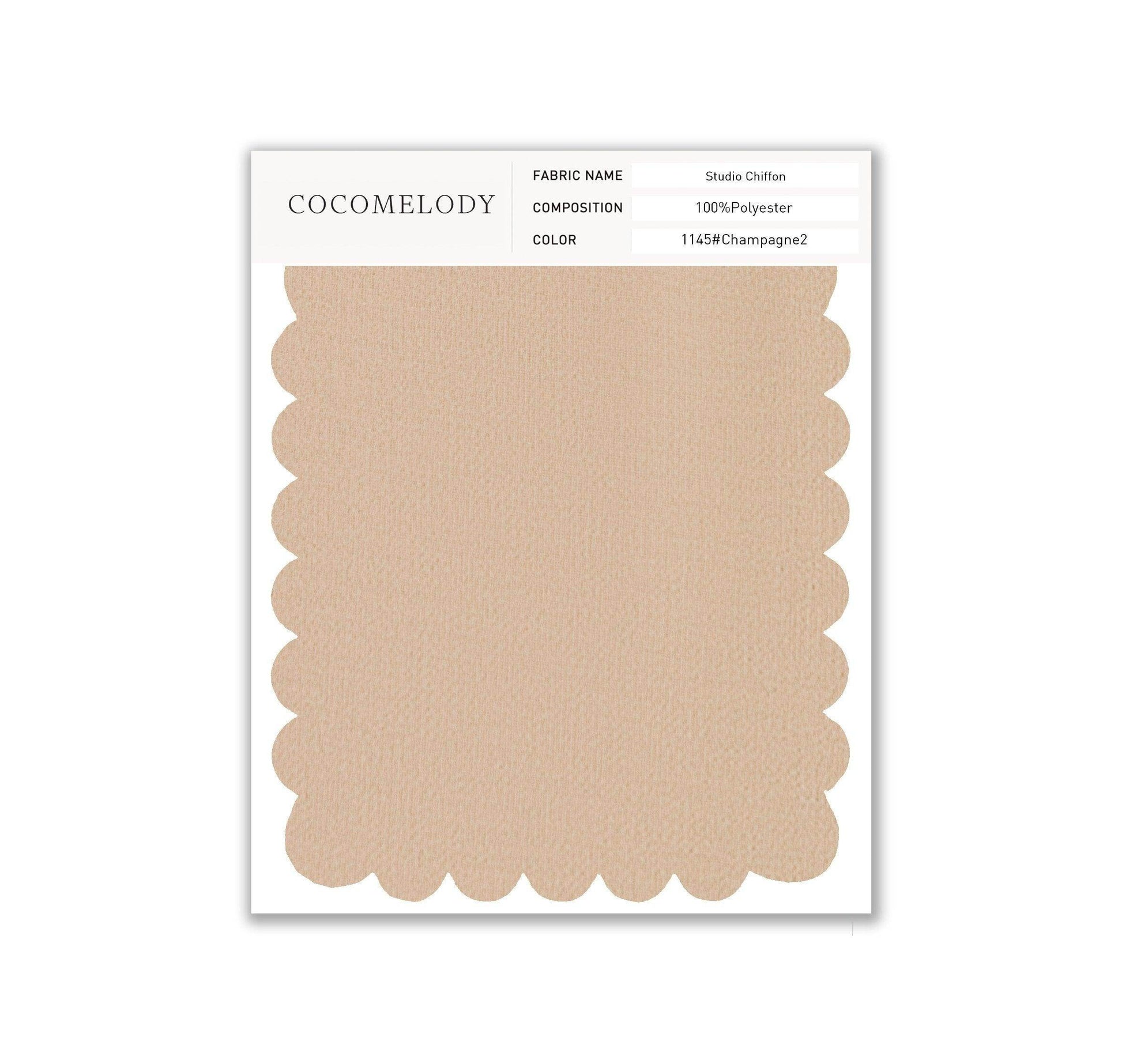 Chiffon Fabric Swatch in Single Color SWCH16001 - COCOMELODY