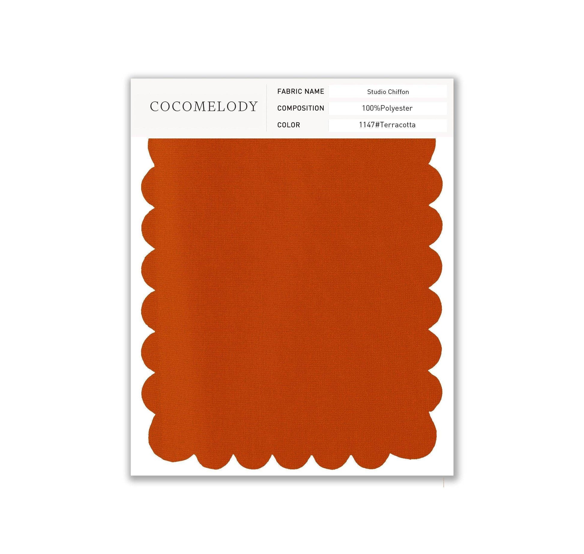 Chiffon Fabric Swatch in Single Color SWCH16001 - COCOMELODY