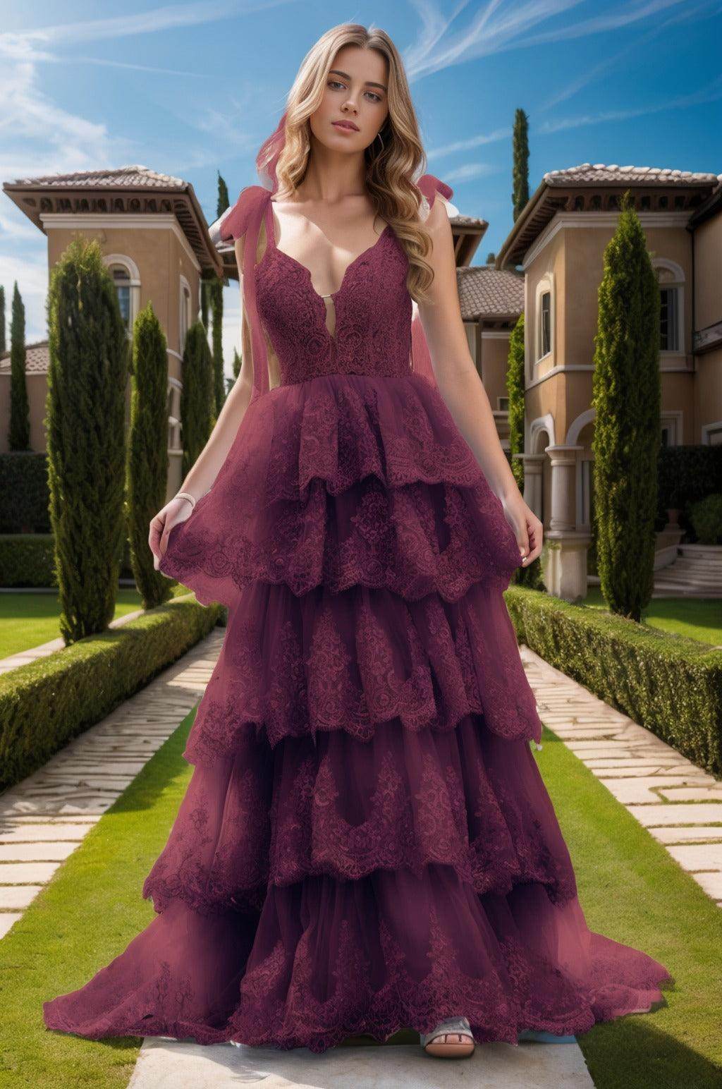 Ball Gown Sweep-Brush Train Tulle Prom Dress CS0461 - COCOMELODY
