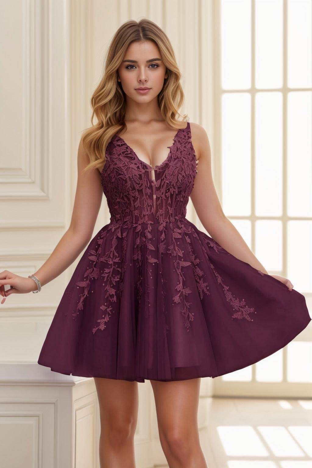 A-line Short-Mini Tulle Prom Dress CS0410 - COCOMELODY