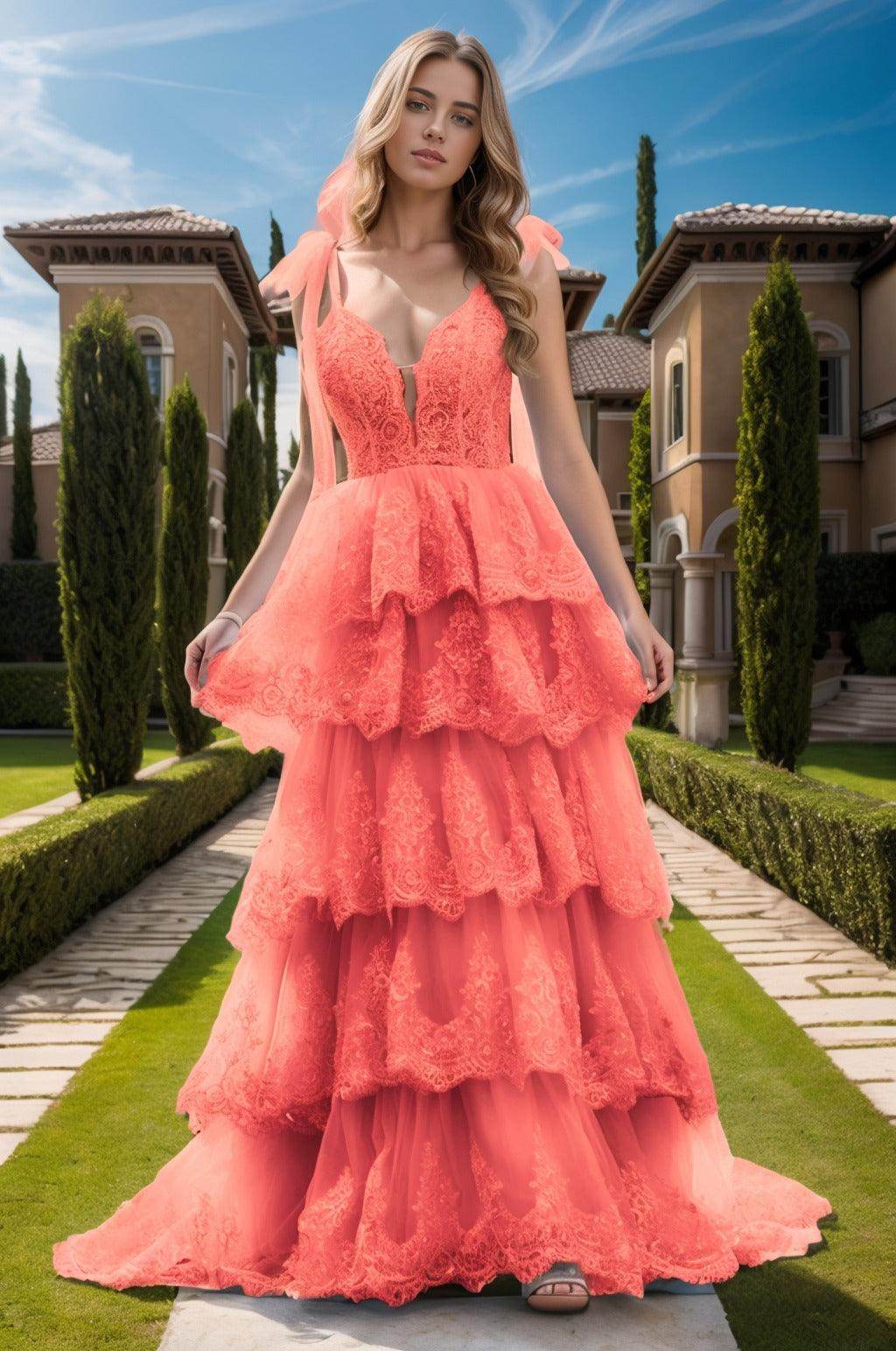 Ball Gown Sweep-Brush Train Tulle Prom Dress CS0461 - COCOMELODY