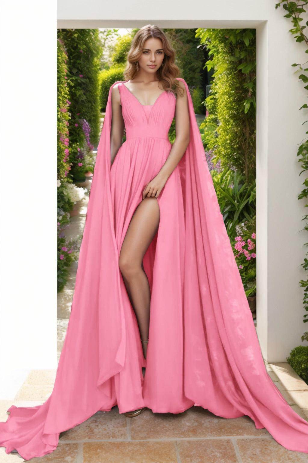 A-Line Floor Length Chiffon Prom Dress CS0454 - COCOMELODY