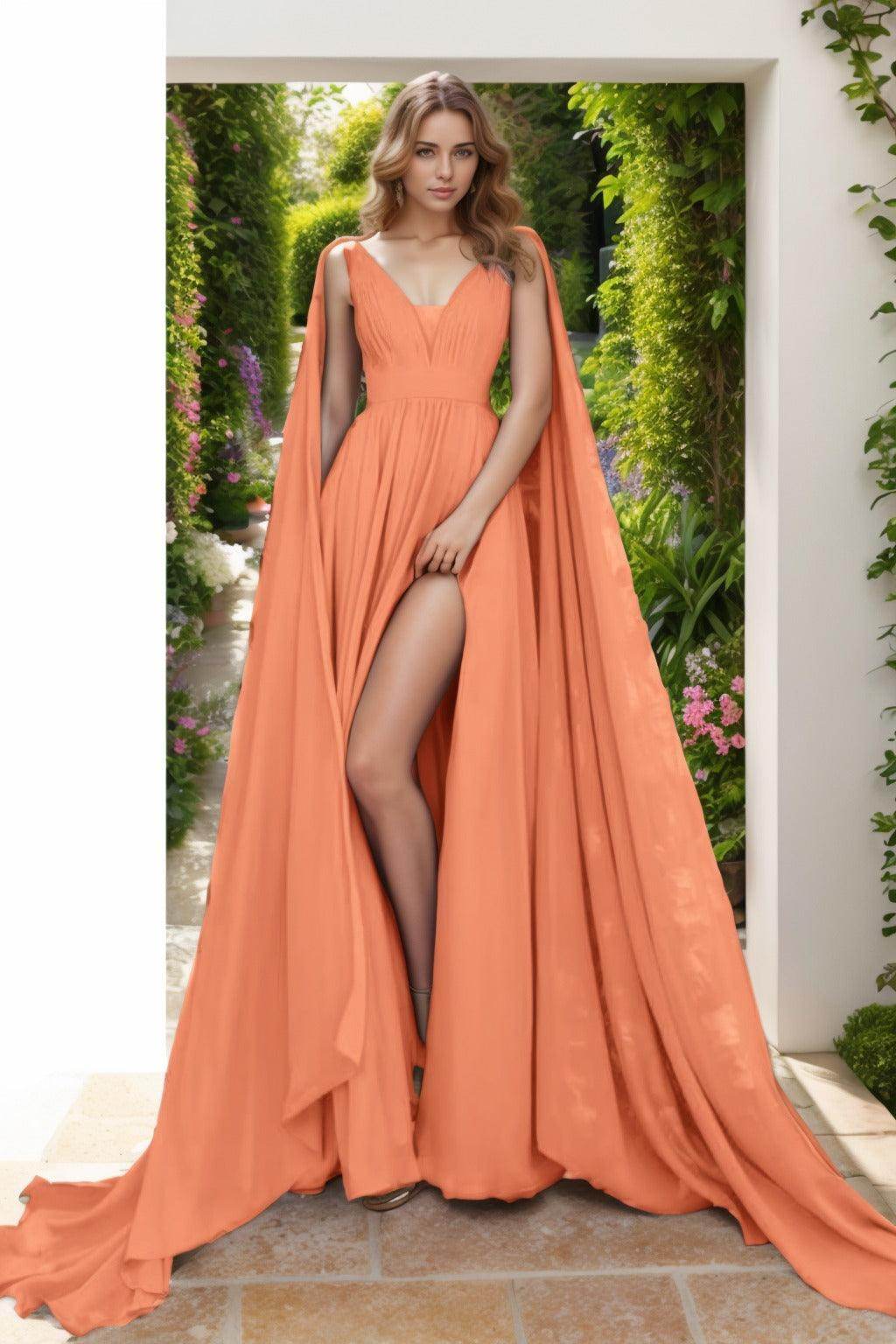 A-Line Floor Length Chiffon Prom Dress CS0454 - COCOMELODY