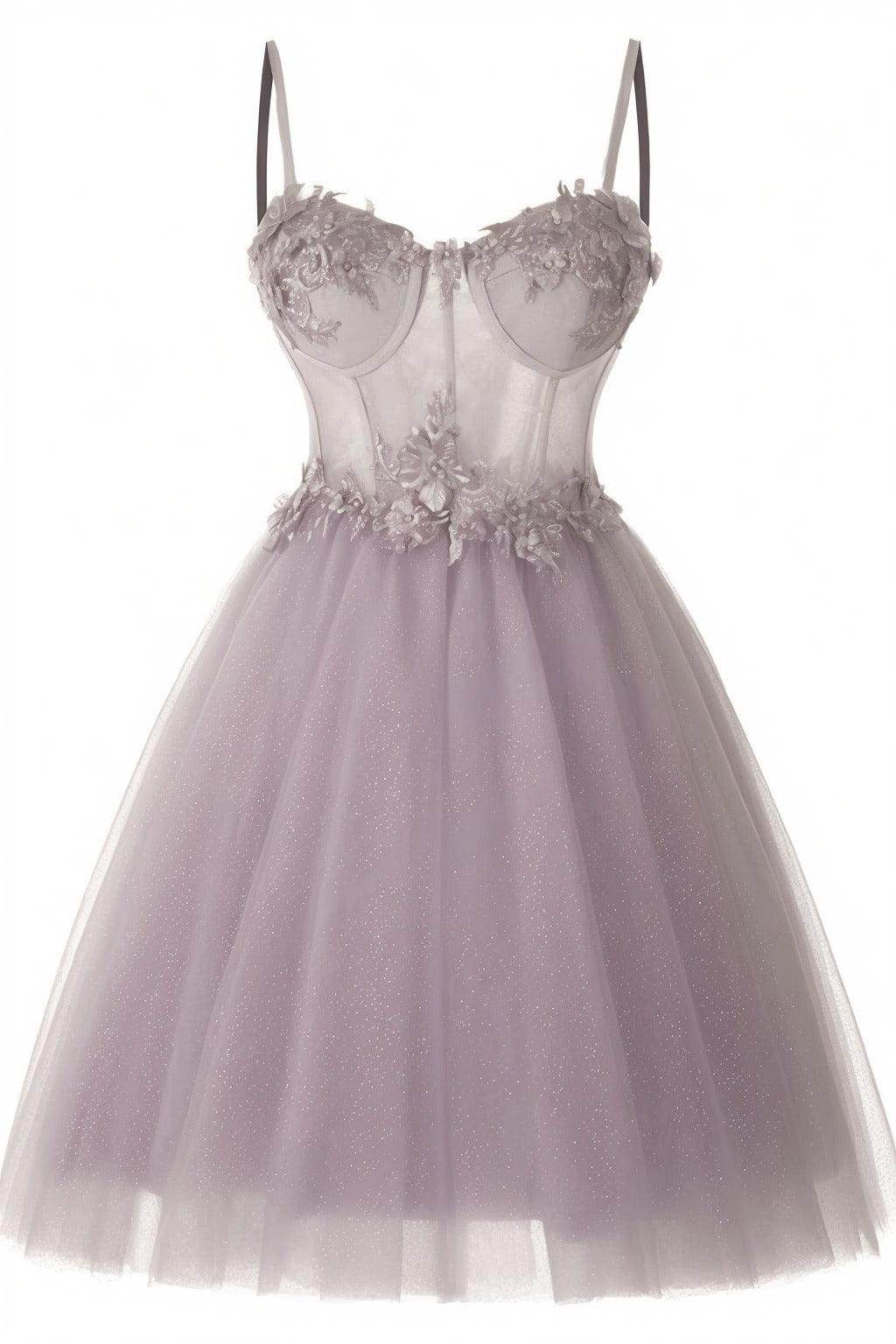 A-Line Short-Mini Tulle Prom Dress CS0400 - COCOMELODY
