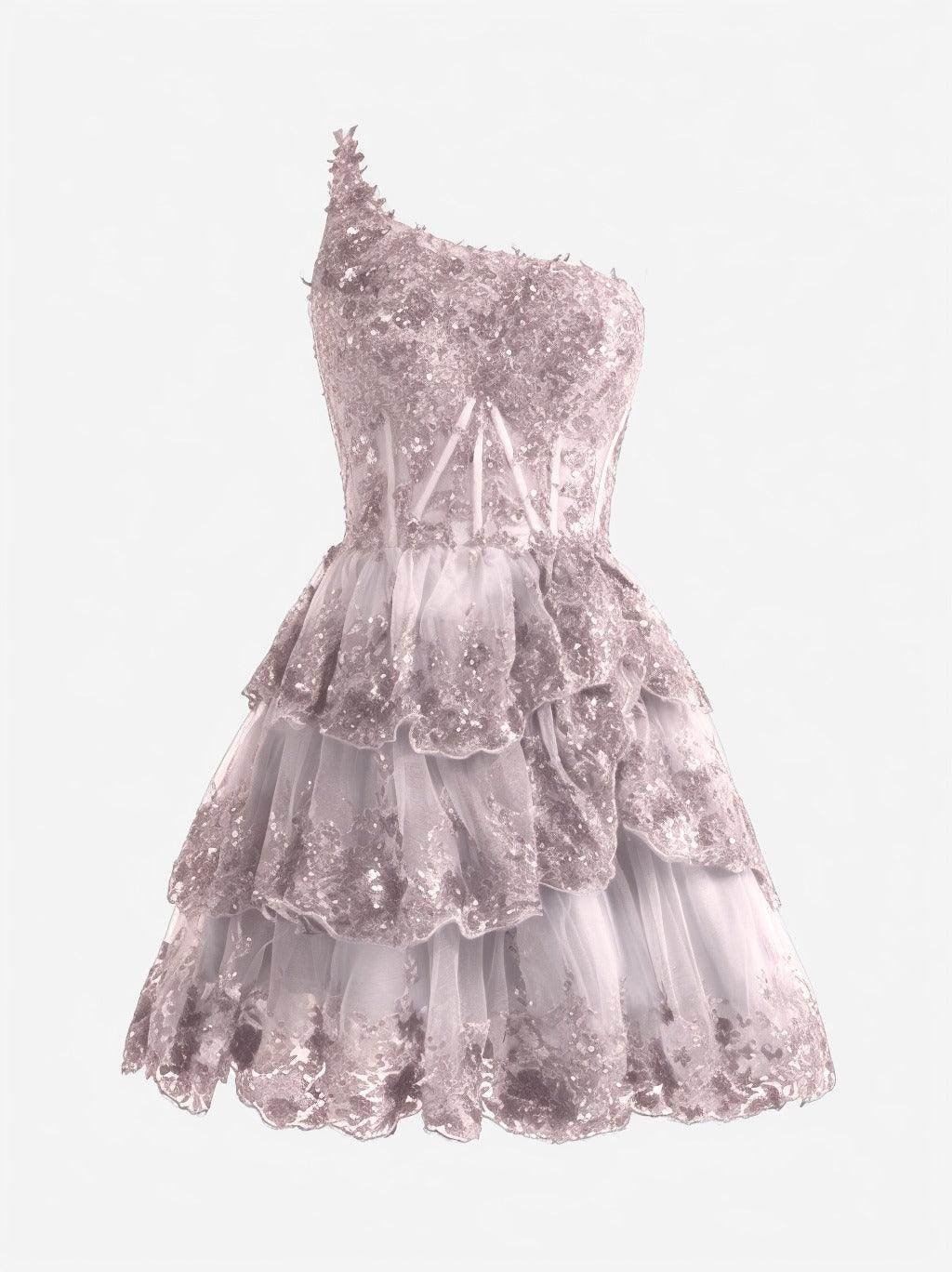 A-line Short Mini Tulle Prom Dress CS0420 - COCOMELODY