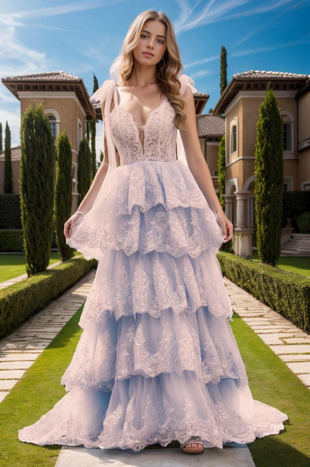 Ball Gown Sweep-Brush Train Tulle Prom Dress CS0461 - COCOMELODY