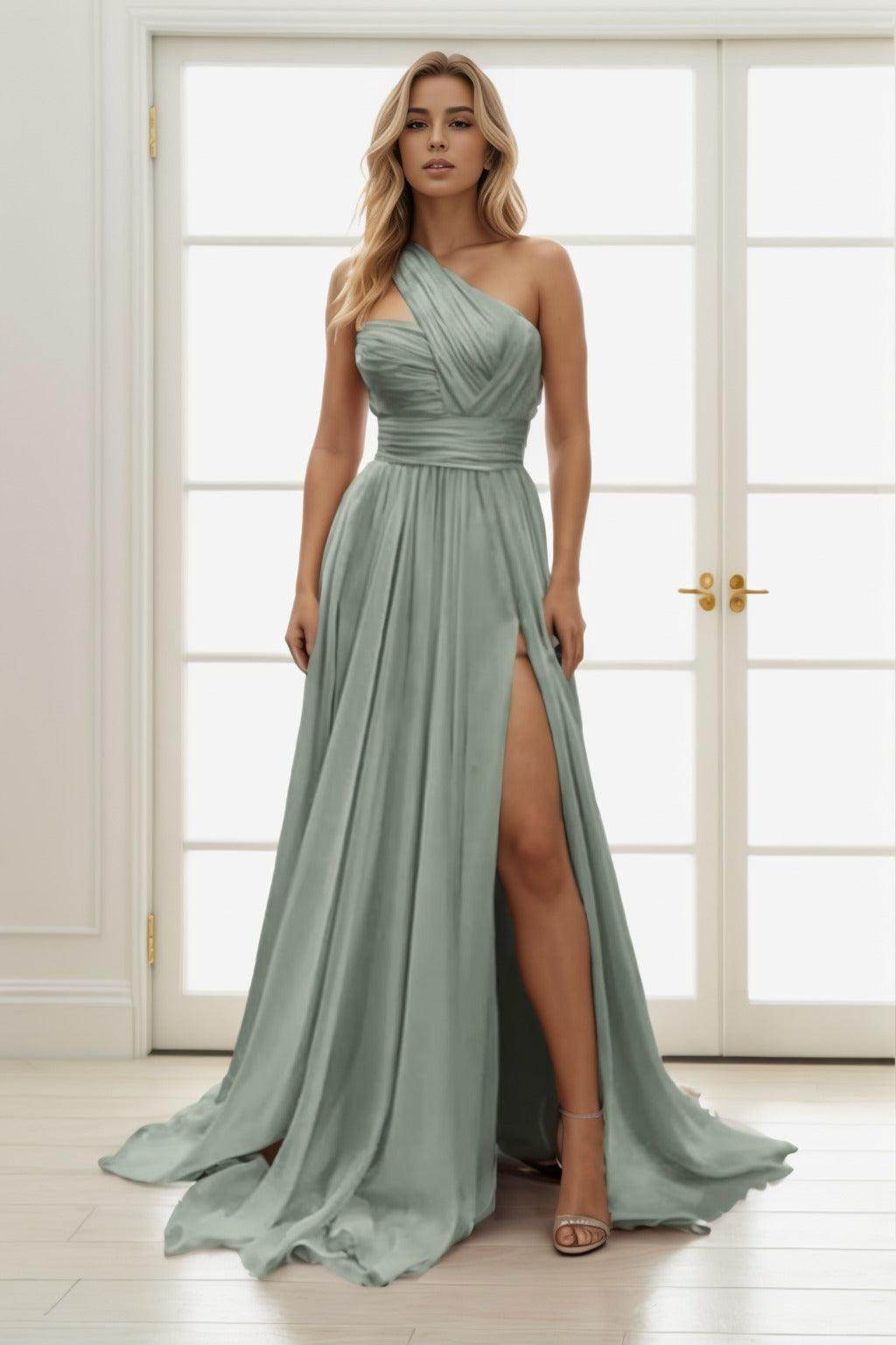 A-Line Maxi Chiffon Prom Dress CS0435 - COCOMELODY