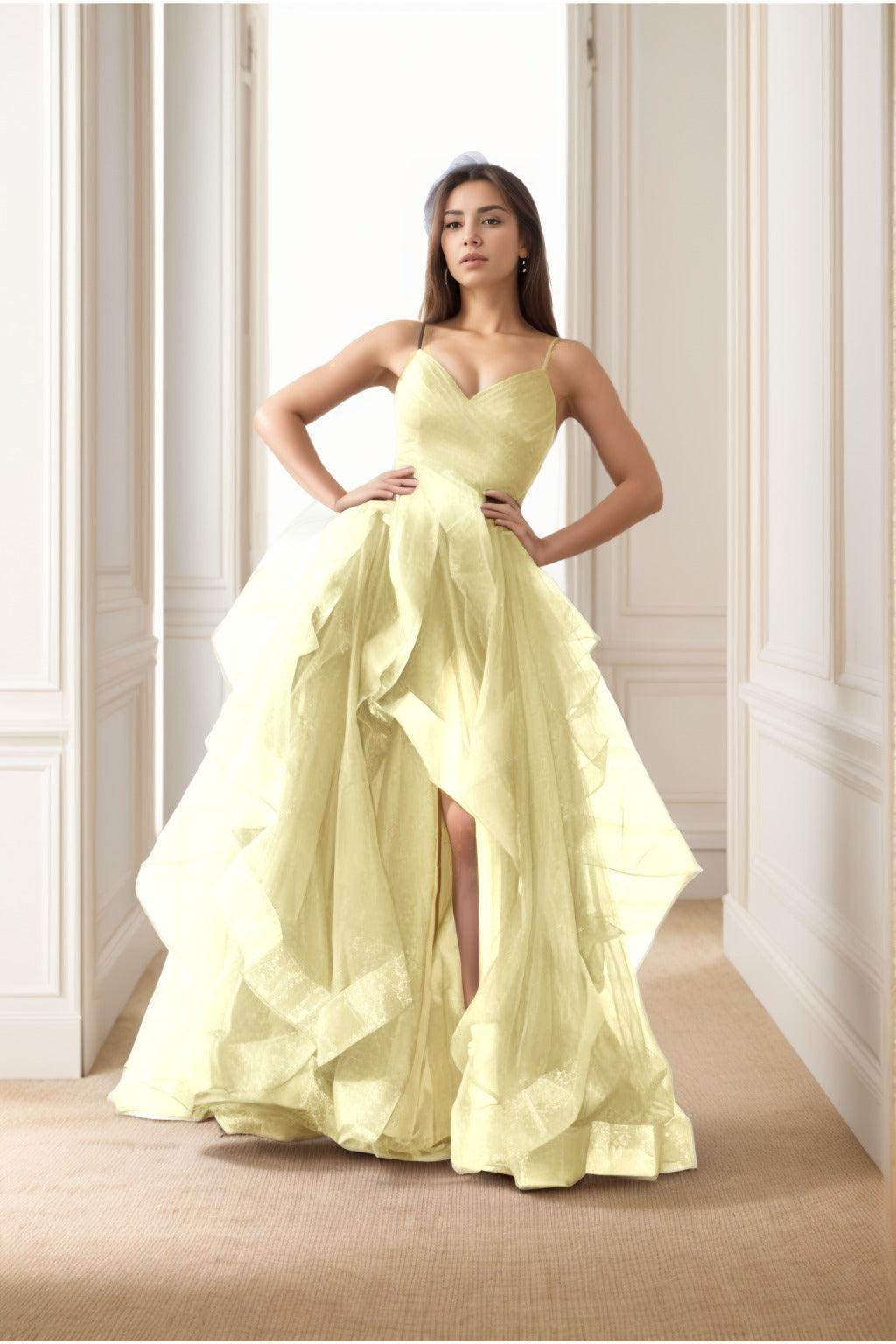 A-Line Floor-Length Tulle Prom Dress CS0412 - COCOMELODY