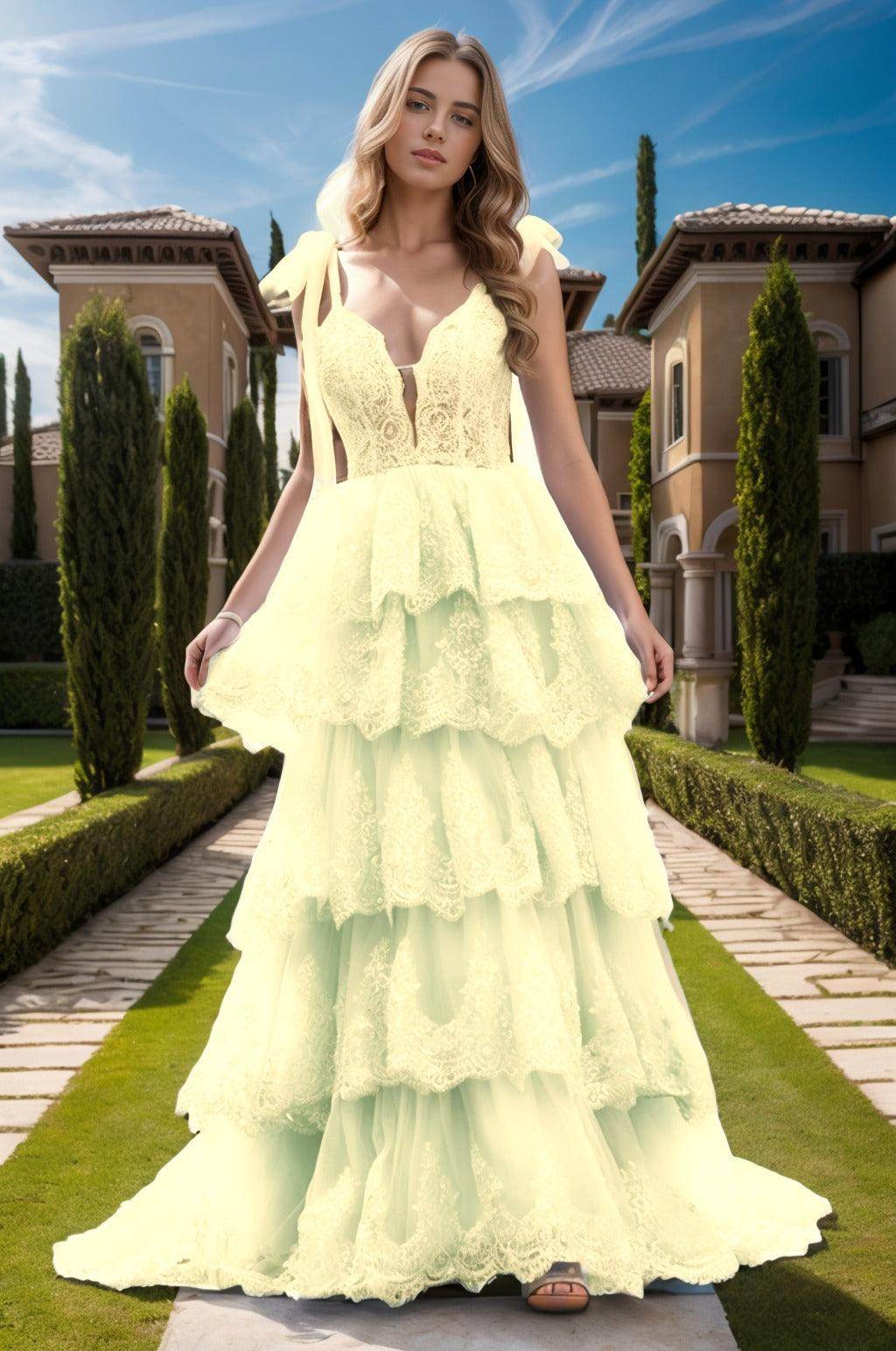 Ball Gown Sweep-Brush Train Tulle Prom Dress CS0461 - COCOMELODY