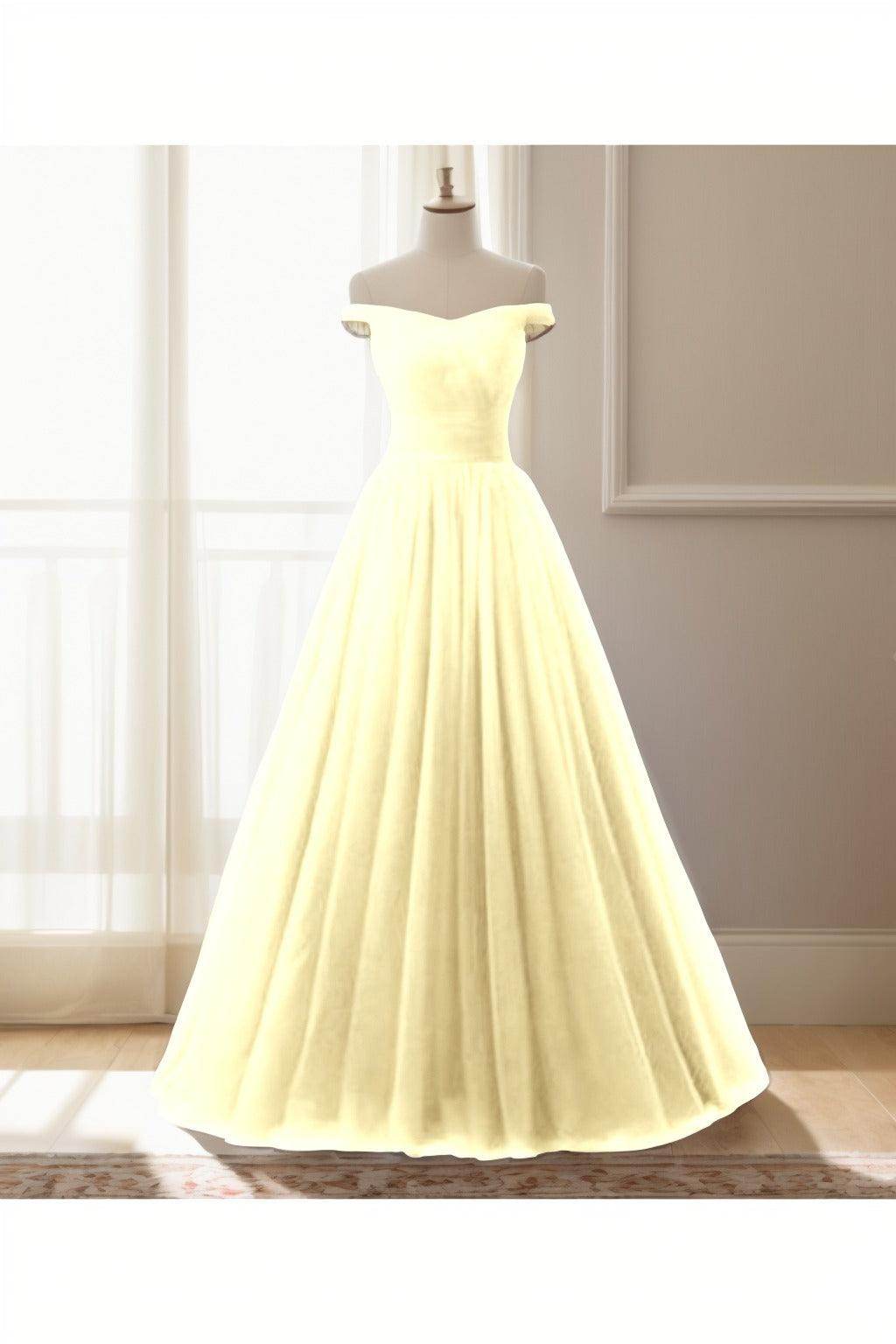A-Line Floor Length Tulle Prom Dress CS0459 - COCOMELODY