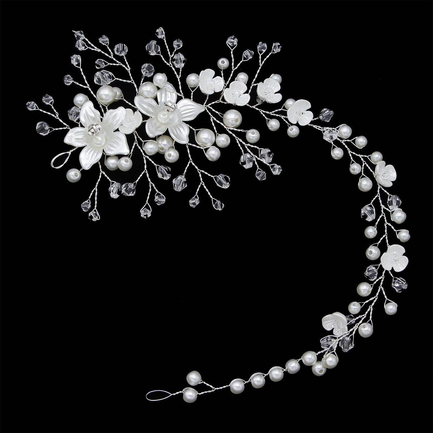Wedding Headpieces Handmade Flowers Bridal Accessories Wedding Hair Accessories Crystal Pearl Headpieces 601071421433 - COCOMELODY