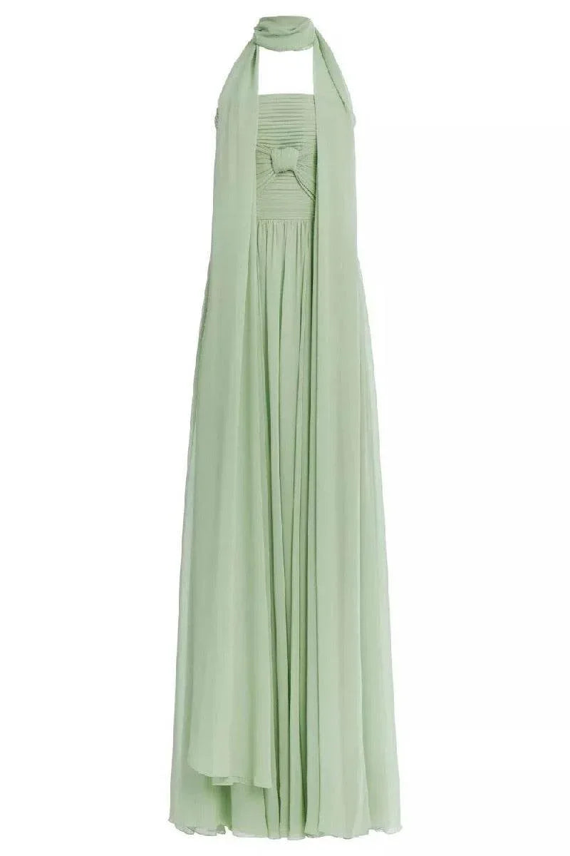 A-line Maxi Chiffon Wedding Guest Dresses 899235459574 - COCOMELODY