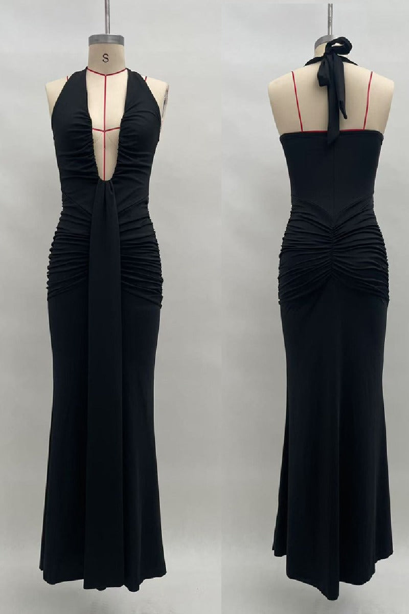 Mermaid Floor length Knitted Semi Formal Wedding Guest Dresses 917018224683