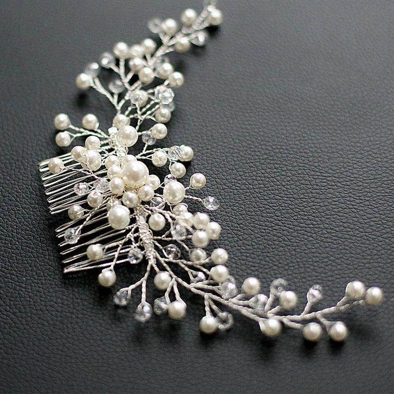 Bridal handmade hair accessories pearl comb 591834062390 - COCOMELODY