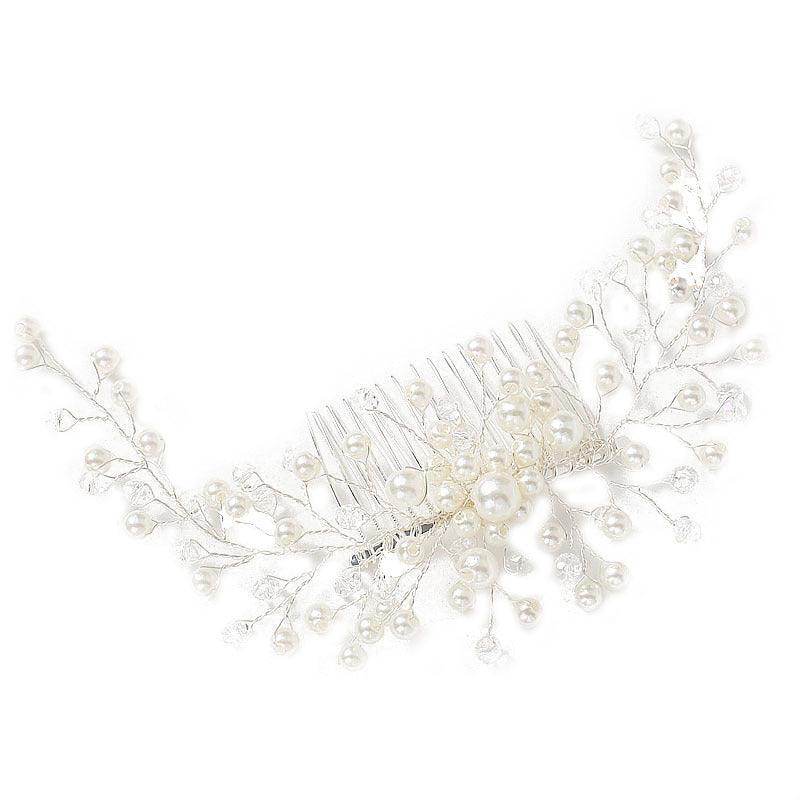 Bridal handmade hair accessories pearl comb 591834062390 - COCOMELODY