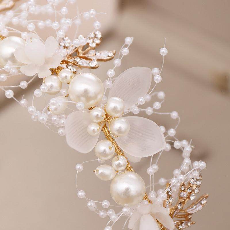 White bridal pearl Headpieces wedding accessories 609189851037 - COCOMELODY