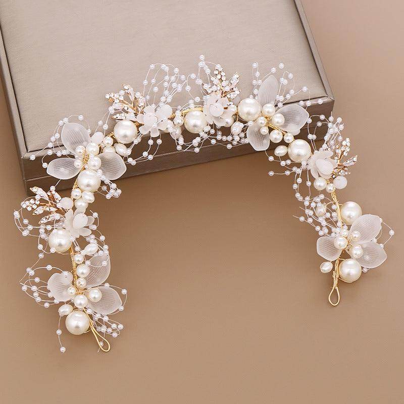 White bridal pearl Headpieces wedding accessories 609189851037 - COCOMELODY