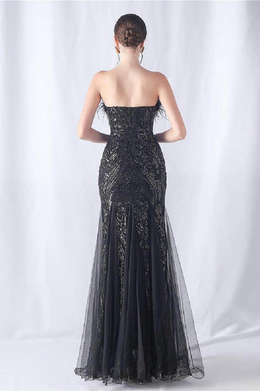 Trumpet-Mermaid Floor Length Sequins Dress 794428992571 - COCOMELODY