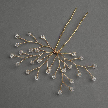 Gold Bridal Headwear Handcrafted Crystal Hair Accessories Wedding Hairpin Accessories set of 2 613908174425 - COCOMELODY