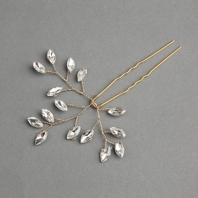 Bridal headwear Handmade Crystal accessories Wedding Hairpin set of 2 613673904361 - COCOMELODY