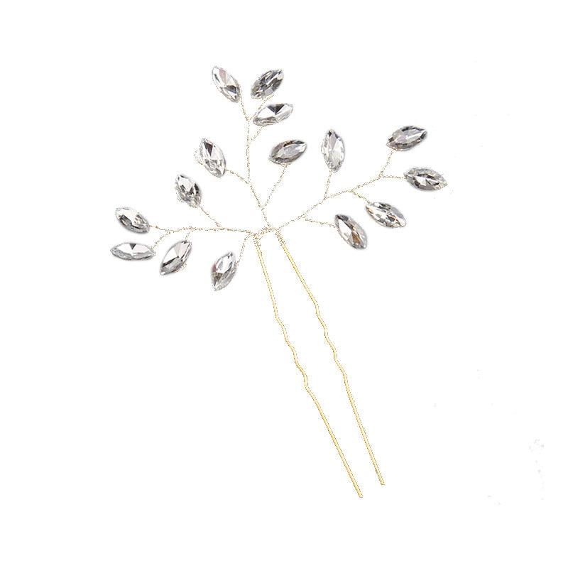 Bridal headwear Handmade Crystal accessories Wedding Hairpin set of 2 613673904361 - COCOMELODY
