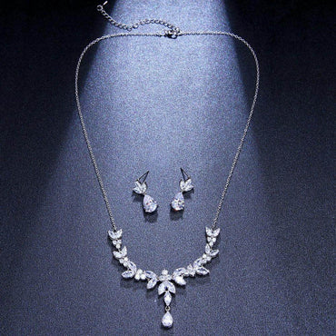 Water Drop Zircon Necklace Bridal Accessory 616165232392 - COCOMELODY