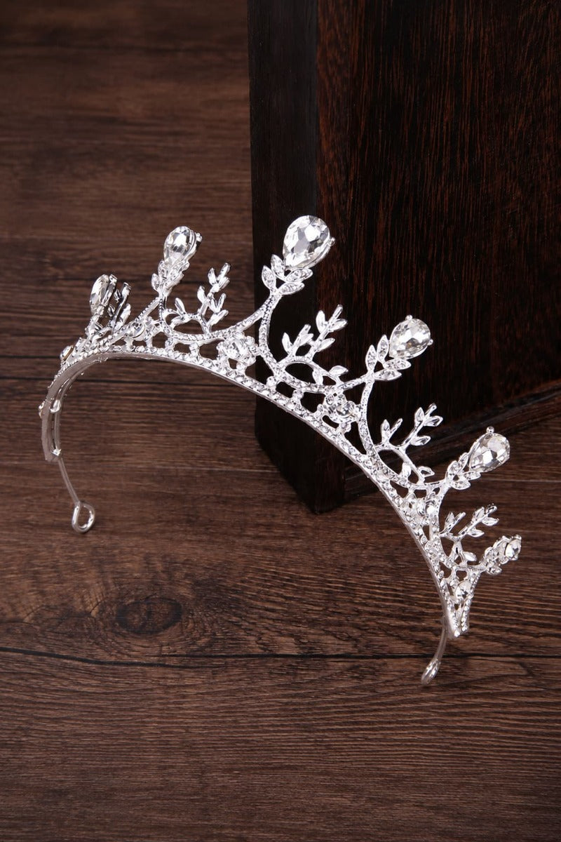 Baroque Teardrop Crystal Flower Girl Tiara Headband 618827223383