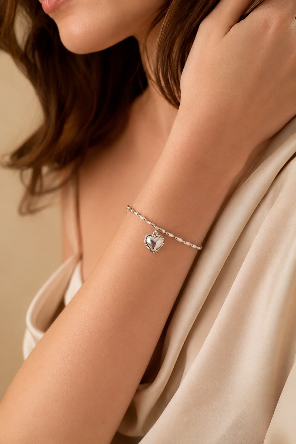 Silver plated rice heart bracelet 616834204190 - COCOMELODY