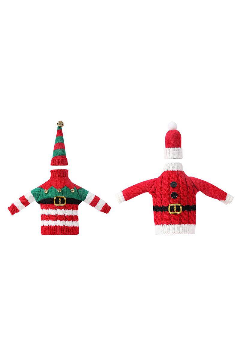 Christmas decorations wine knit bottle set holiday scene layout 768517703785 - COCOMELODY