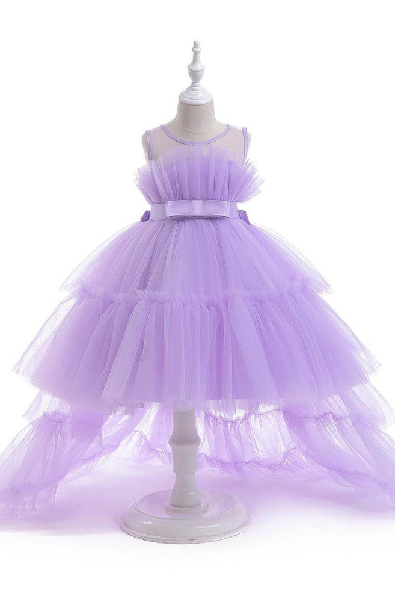 Ball-Gown Square Neckline Knee-Length Tulle Removable tail Flower Girl Dresses 776544998685 - COCOMELODY