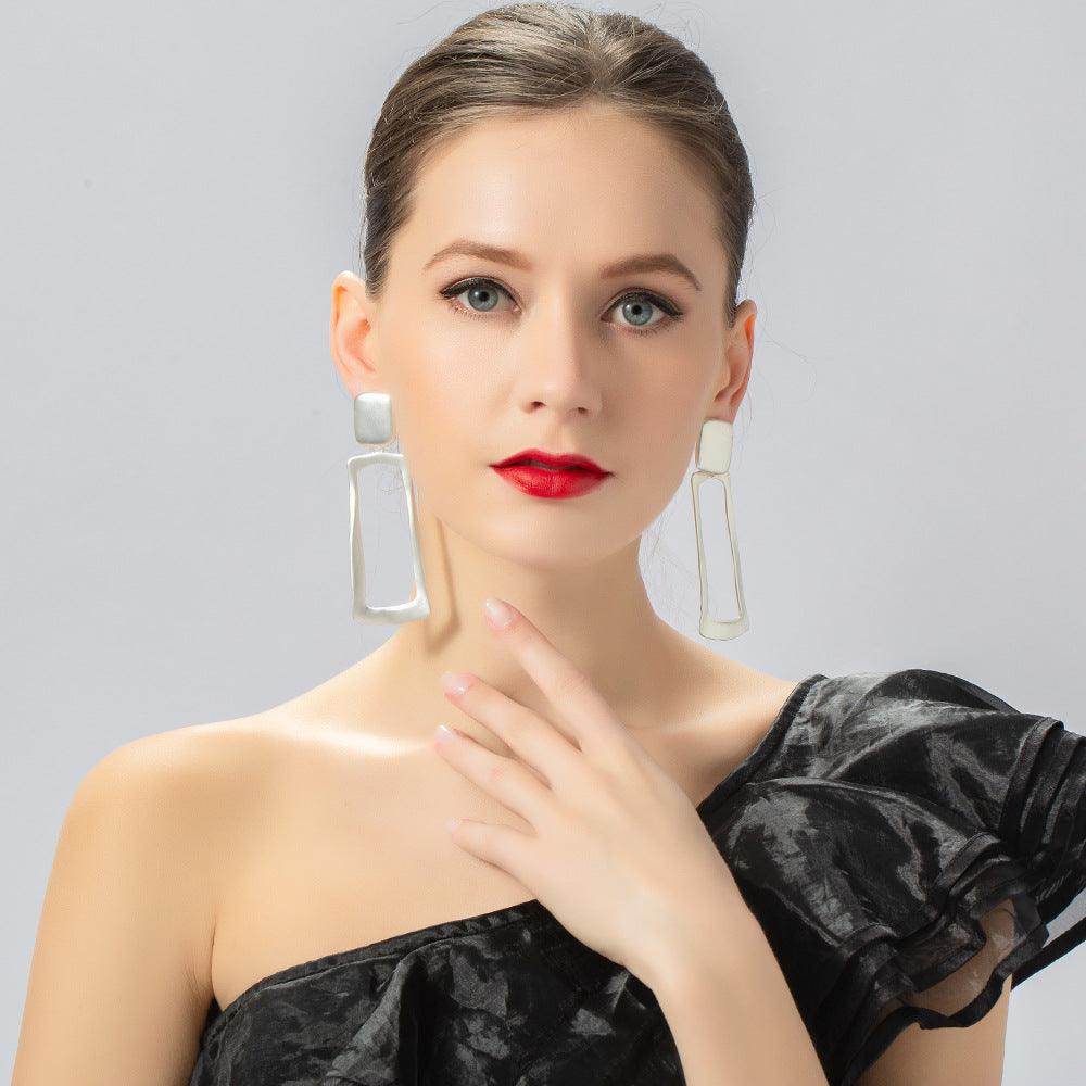 Personalized geometric fashion all-in-one mid-length ear clips 619606833719 - COCOMELODY