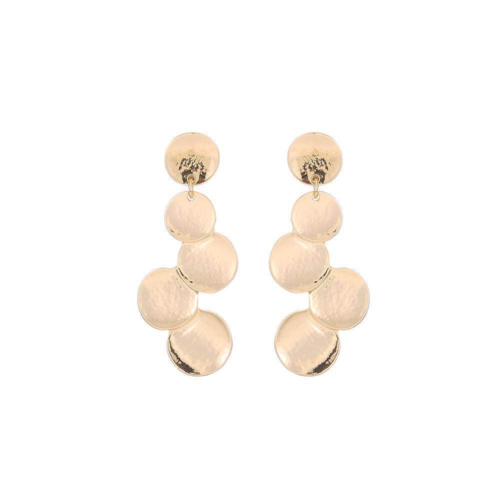 Fashion personality geometric matching medium and long earrings 619607741285 - COCOMELODY