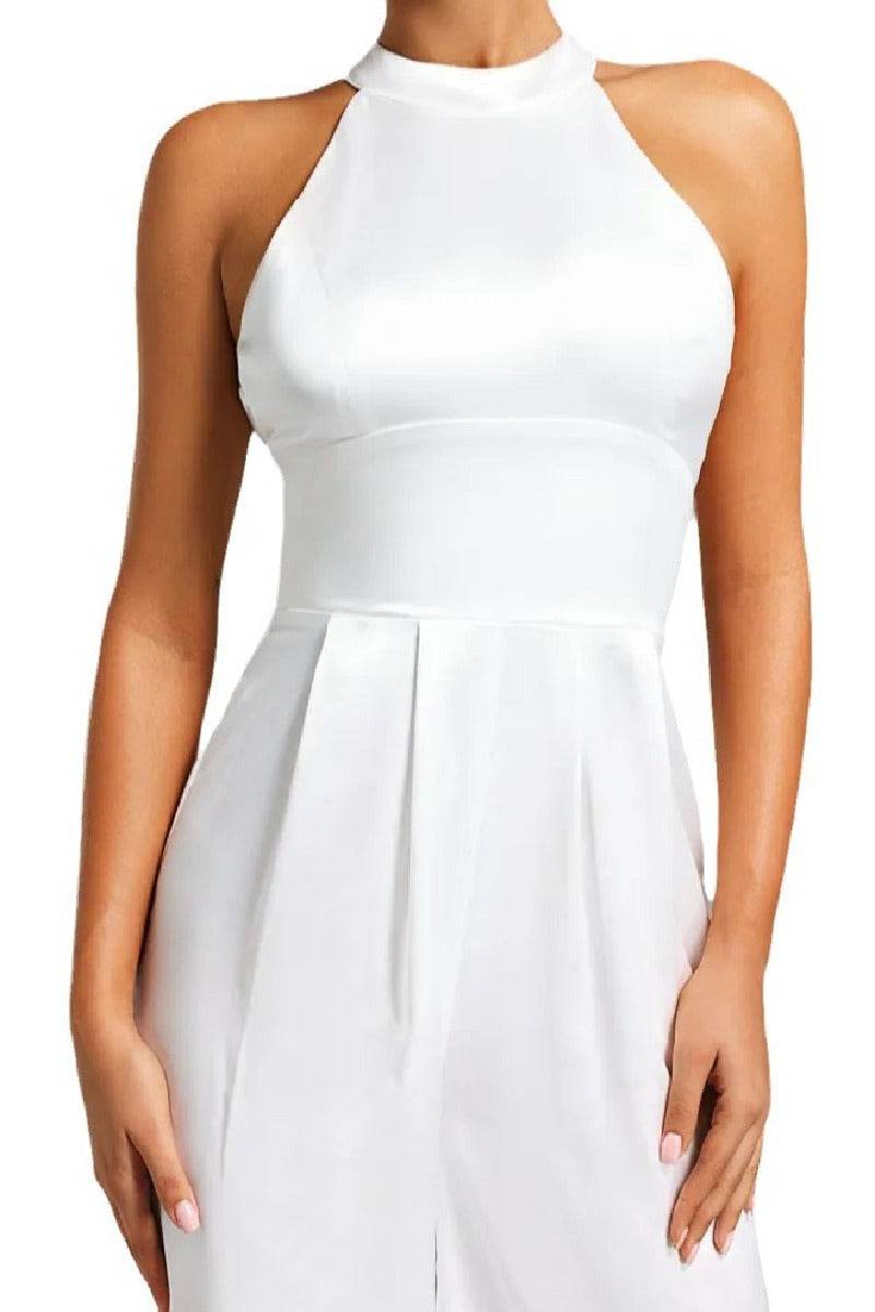 Halter Floor Length Chiffon Wedding Jumpsuit 857509518185 - COCOMELODY