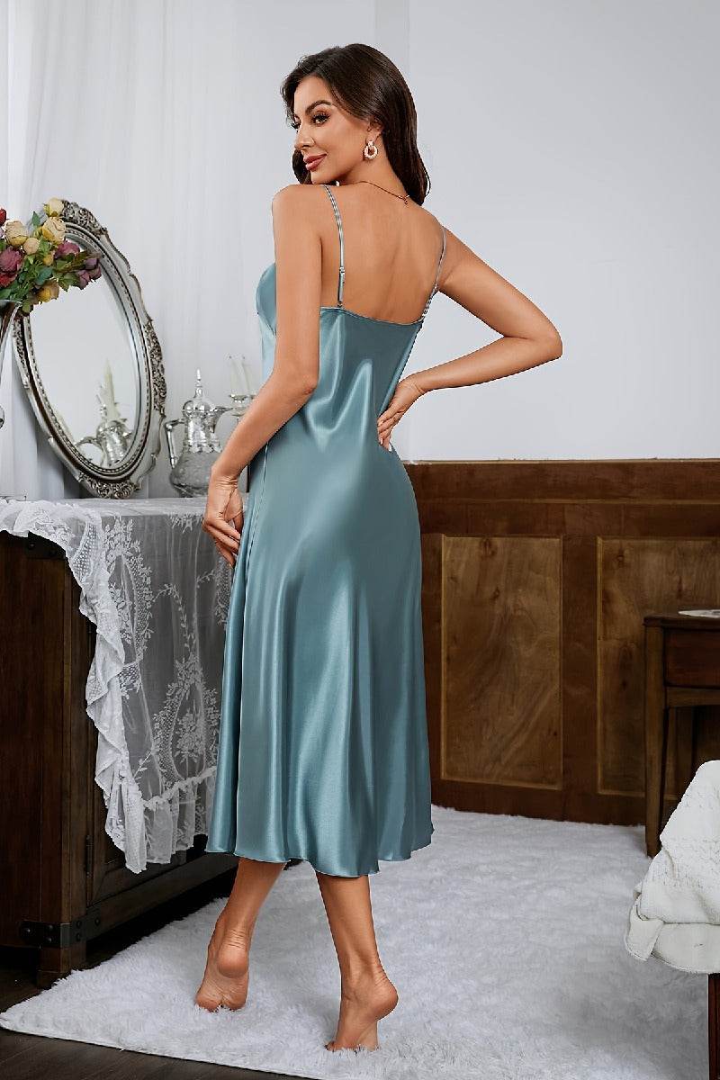 Cowl Neck Long Slip Dress 826969800490 - COCOMELODY
