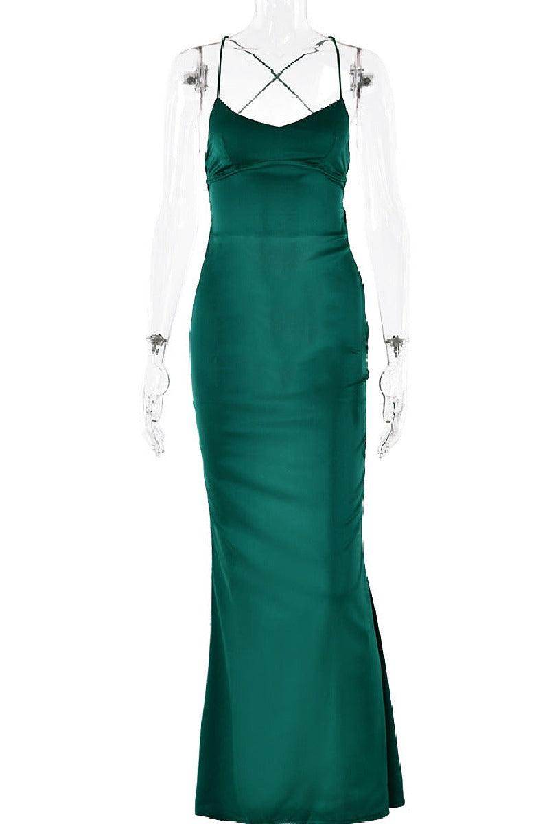 Sexy halter satin cocktail dress 689849690730 - COCOMELODY