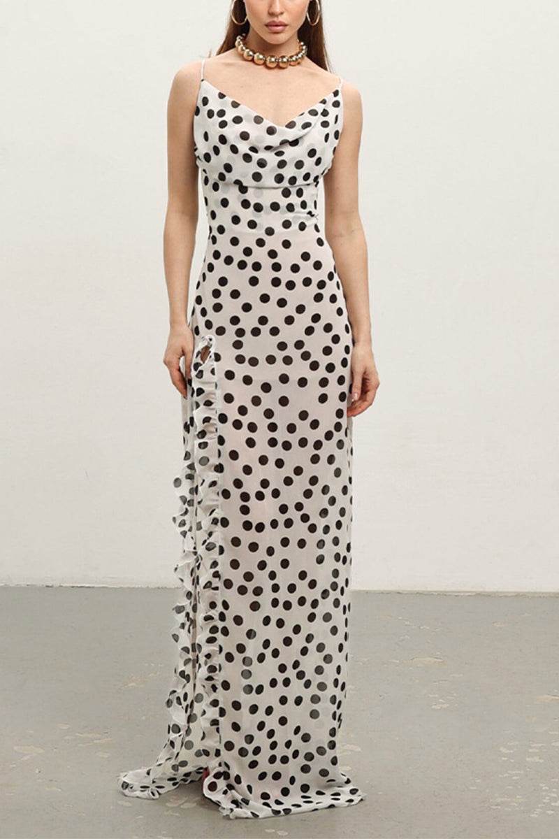 Sheath-Column Maxi Printed Chiffon Dress 958527019974 - COCOMELODY