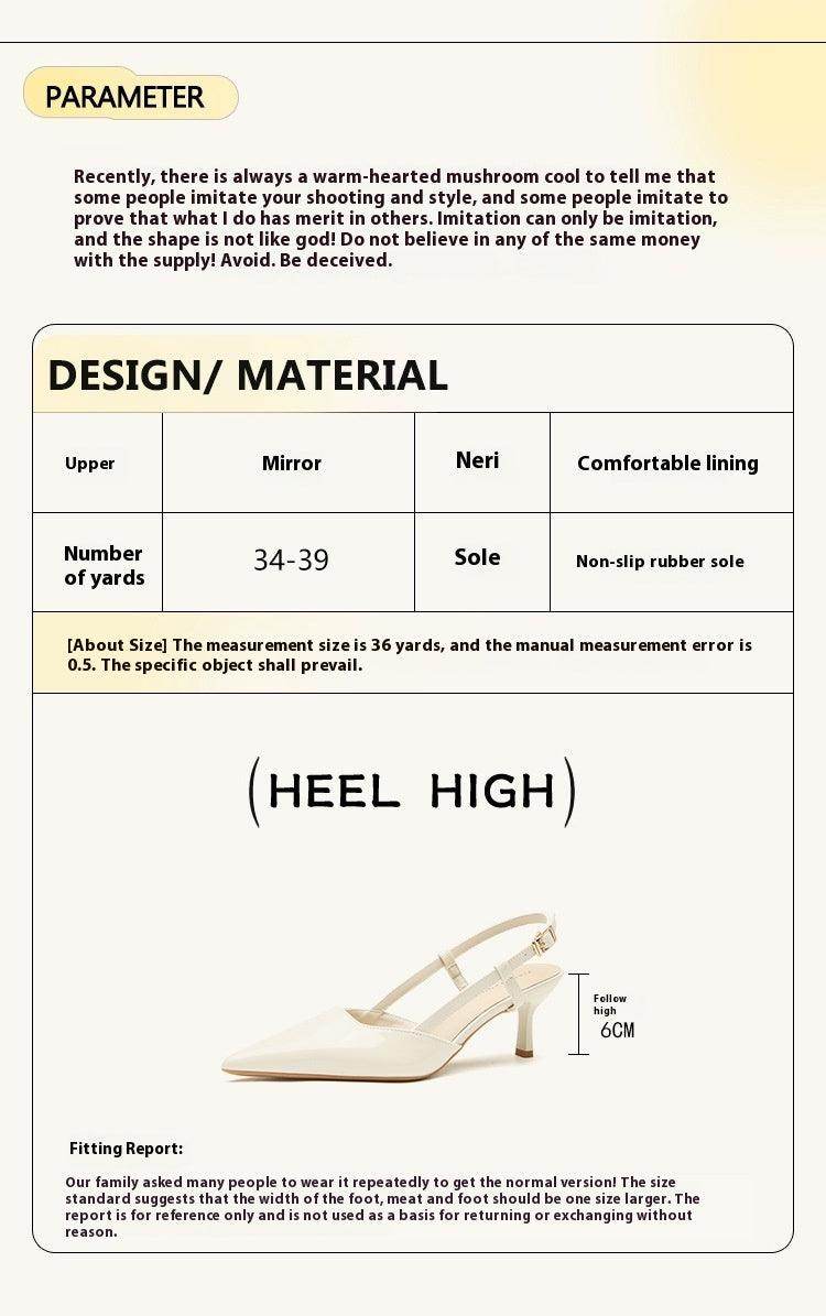 Faux Leather Pointy Stiletto Mid Heel Sandals 805103208154 - COCOMELODY