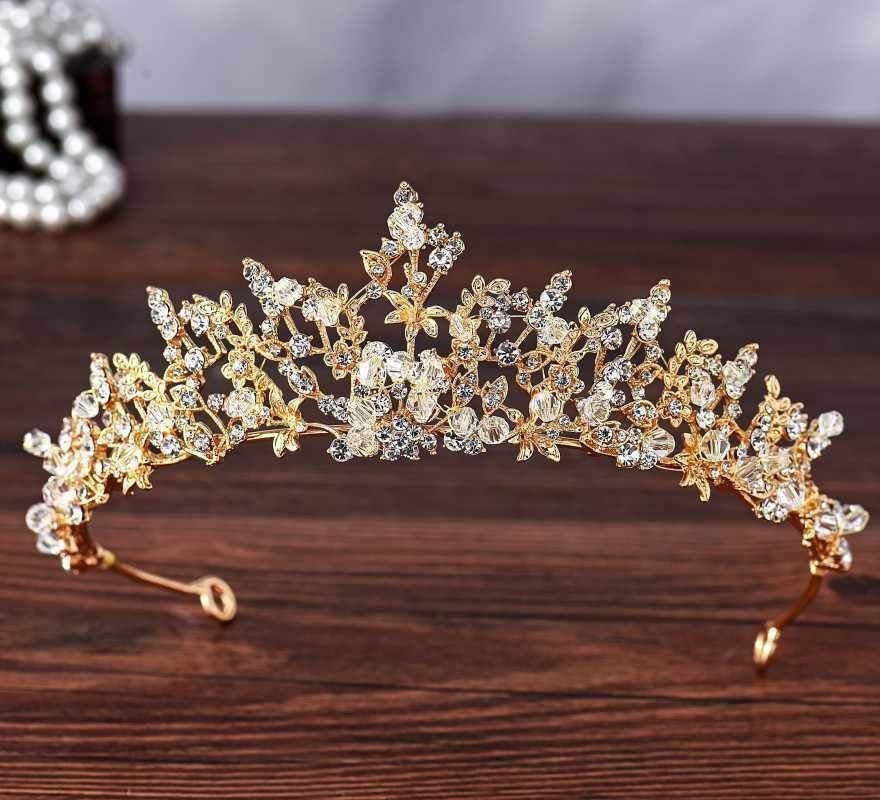 Bridal Jewelry Exquisite handmade crystal glass diamond tiara Wedding accessories Alloy rhinestone tiara Bridal tiara 625975731214 - COCOMELODY