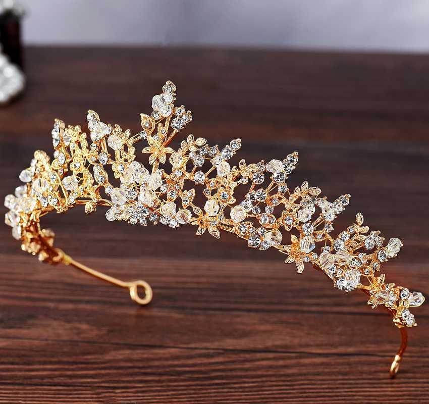 Bridal Jewelry Exquisite handmade crystal glass diamond tiara Wedding accessories Alloy rhinestone tiara Bridal tiara 625975731214 - COCOMELODY