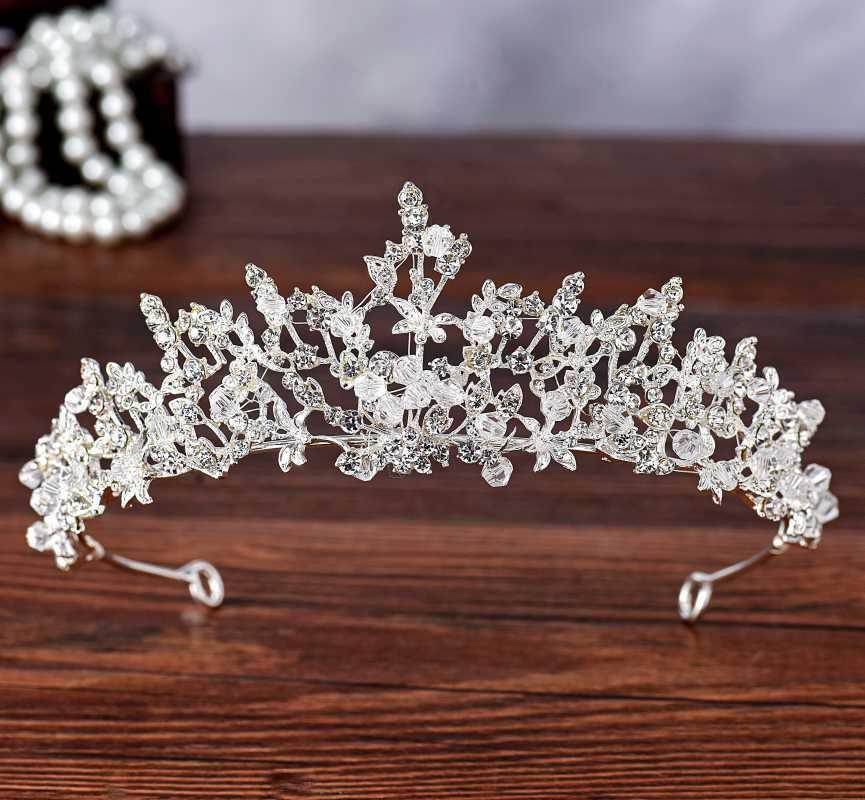 Bridal Jewelry Exquisite handmade crystal glass diamond tiara Wedding accessories Alloy rhinestone tiara Bridal tiara 625975731214 - COCOMELODY