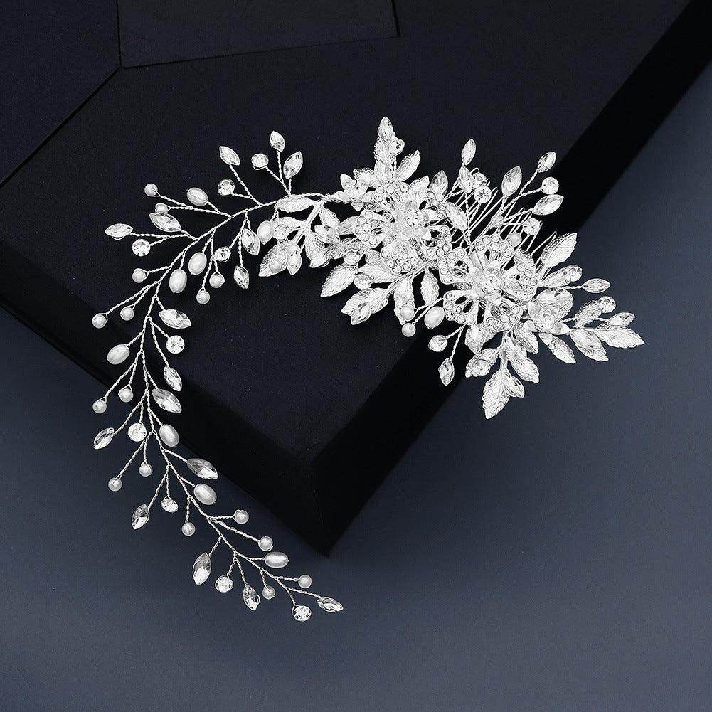 Hollow flower Pearl hair comb vintage gold hair comb 625233072059 - COCOMELODY