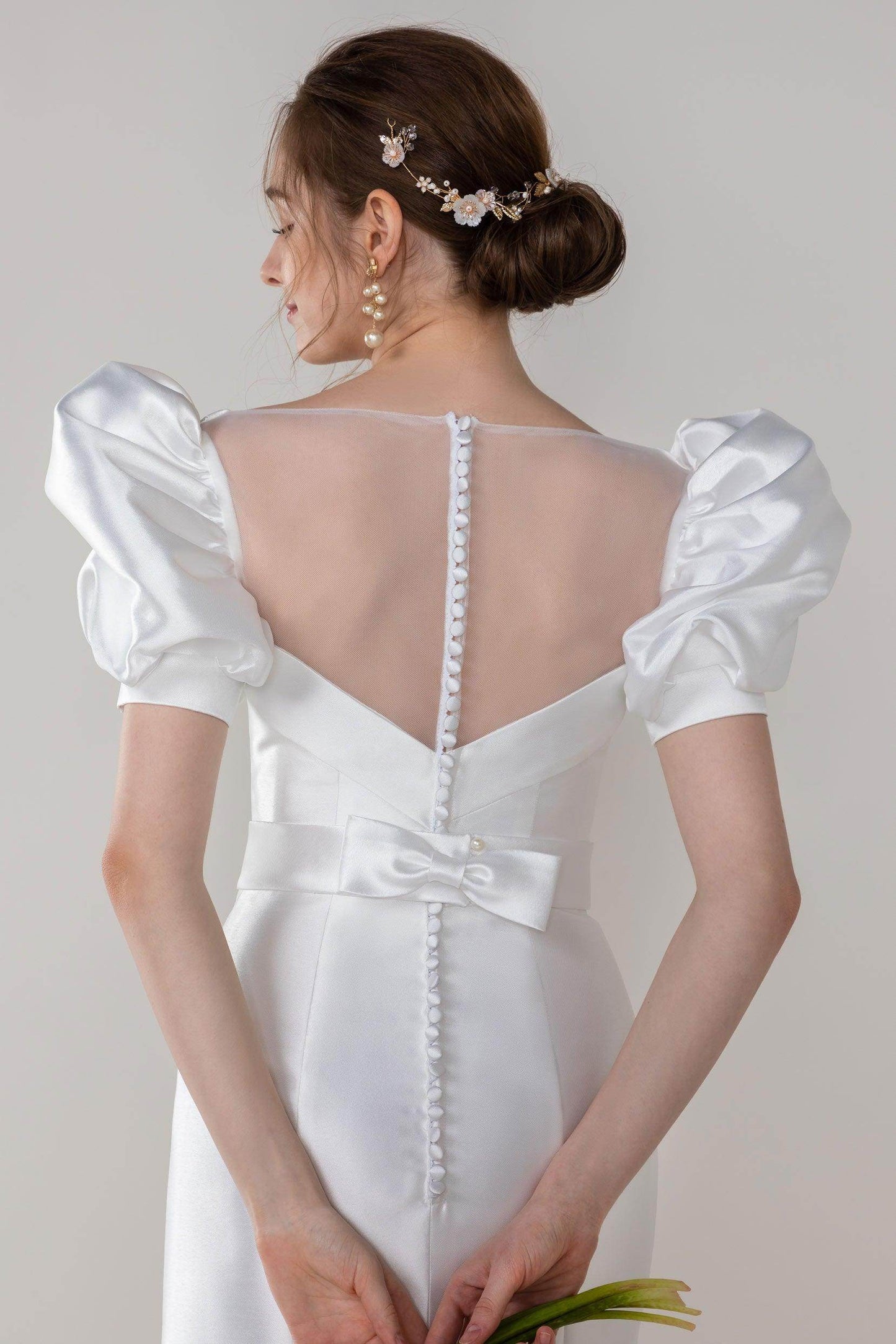 Trumpet-Mermaid Court Train Mikado Wedding Dress CW2523 - COCOMELODY