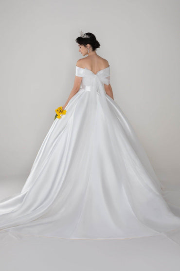 Princess Court Train Mikado Wedding Dress CW2520 - COCOMELODY