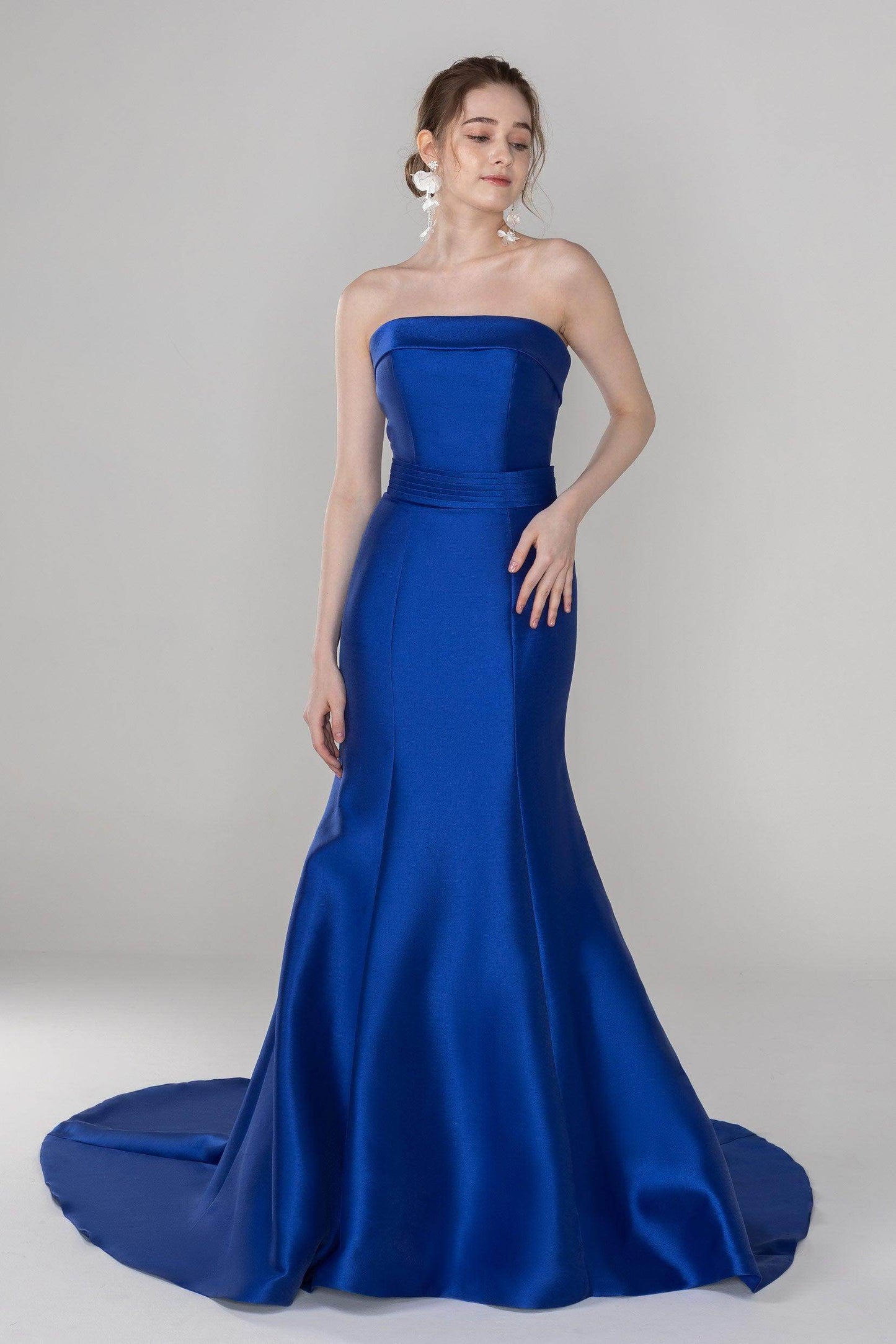 Trumpet-Mermaid Court Train Mikado Wedding Dress CW2521 - COCOMELODY