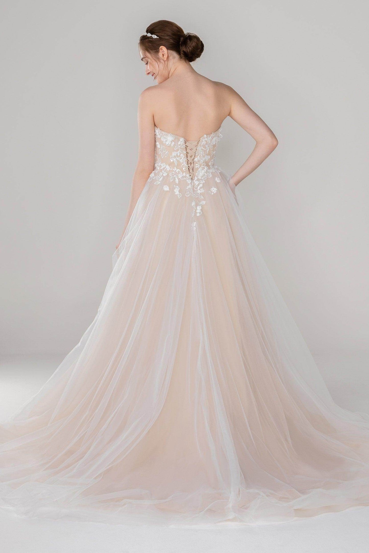 A-Line Court Train Tulle Wedding Dress CW2533